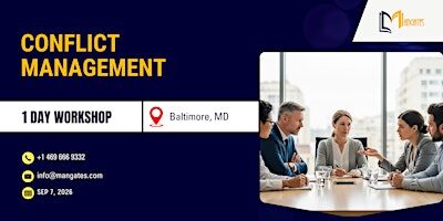 Conflict Management: 1 Day Workshop in Baltimore, MD | Sep 7