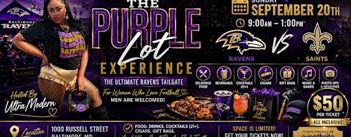 The Purple Lot Experience: Ravens vs. Saints Tailgate Party