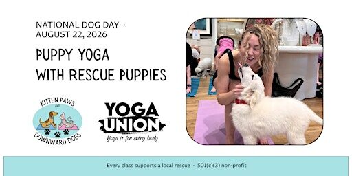 Puppy Yoga at Yoga Union Benefitting Local Rescue Puppies
