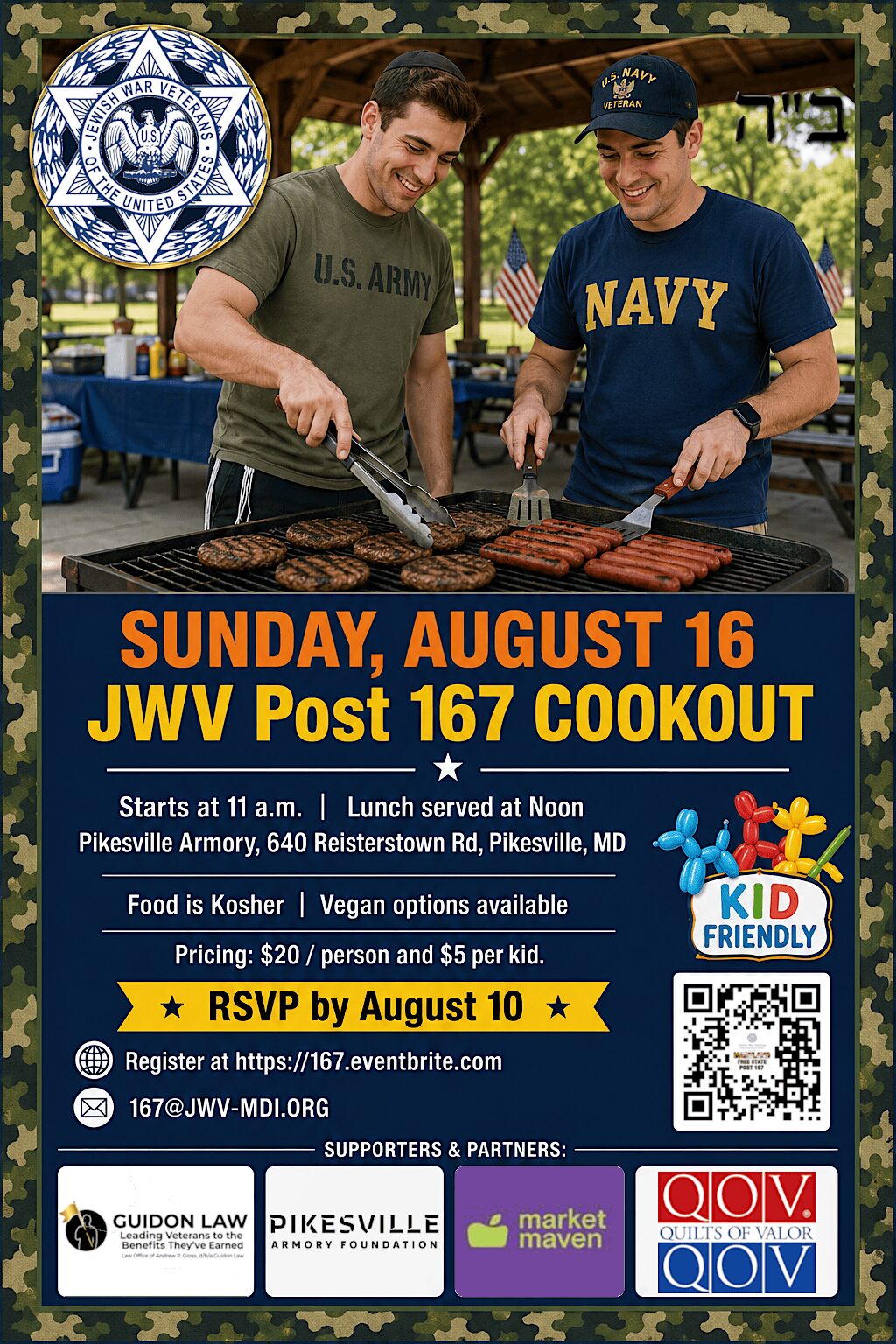 4th Annual JWV167 Veterans Cookout