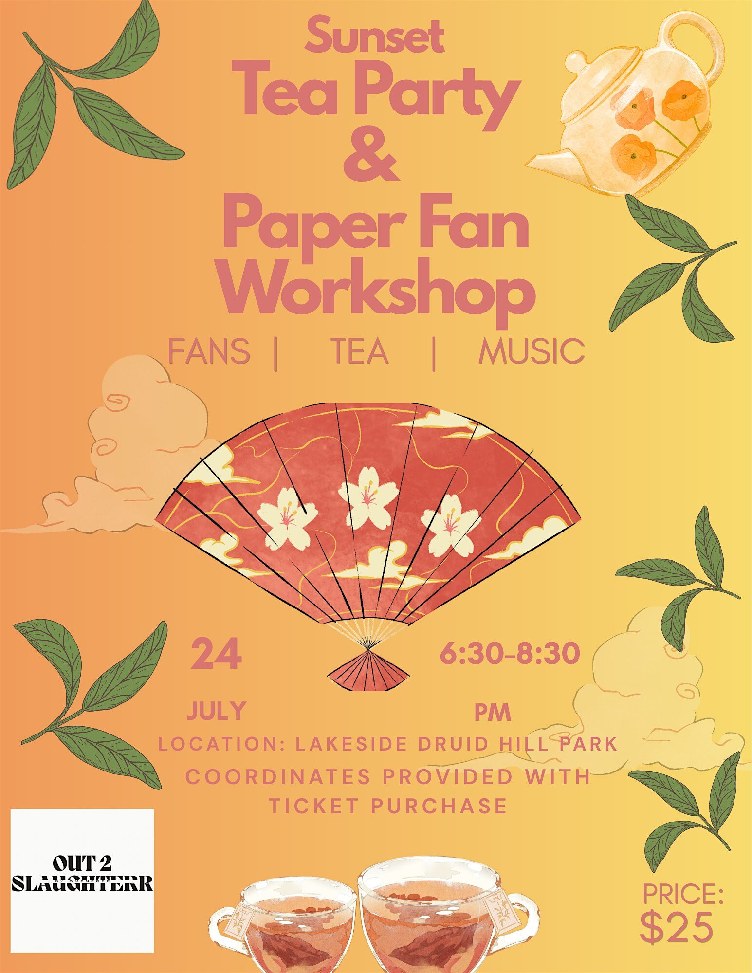 Sunset Tea Party & Fan Making Workshop by Out 2 Slaughterr