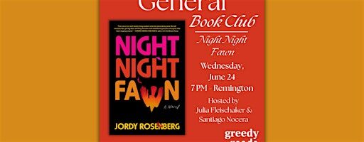 Greedy Reads Book Club June: "Night Night Fawn" by Jordy Rosenberg