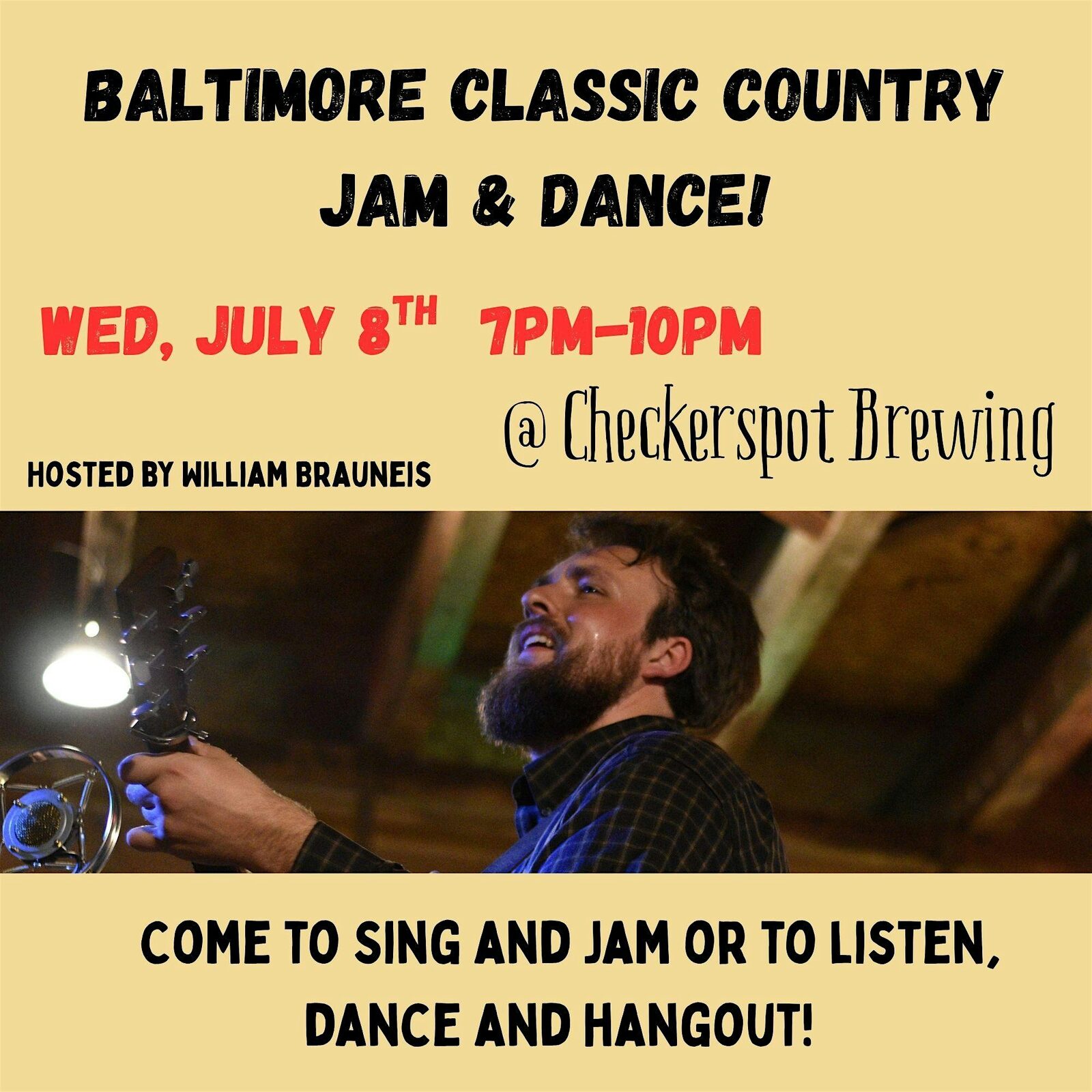 Baltimore Classic Country Jam & Dance @ Checkerspot Brewing