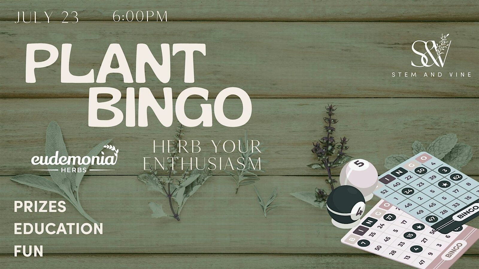 Stem & Vine Plant Bingo: Herb Your Enthusiasm