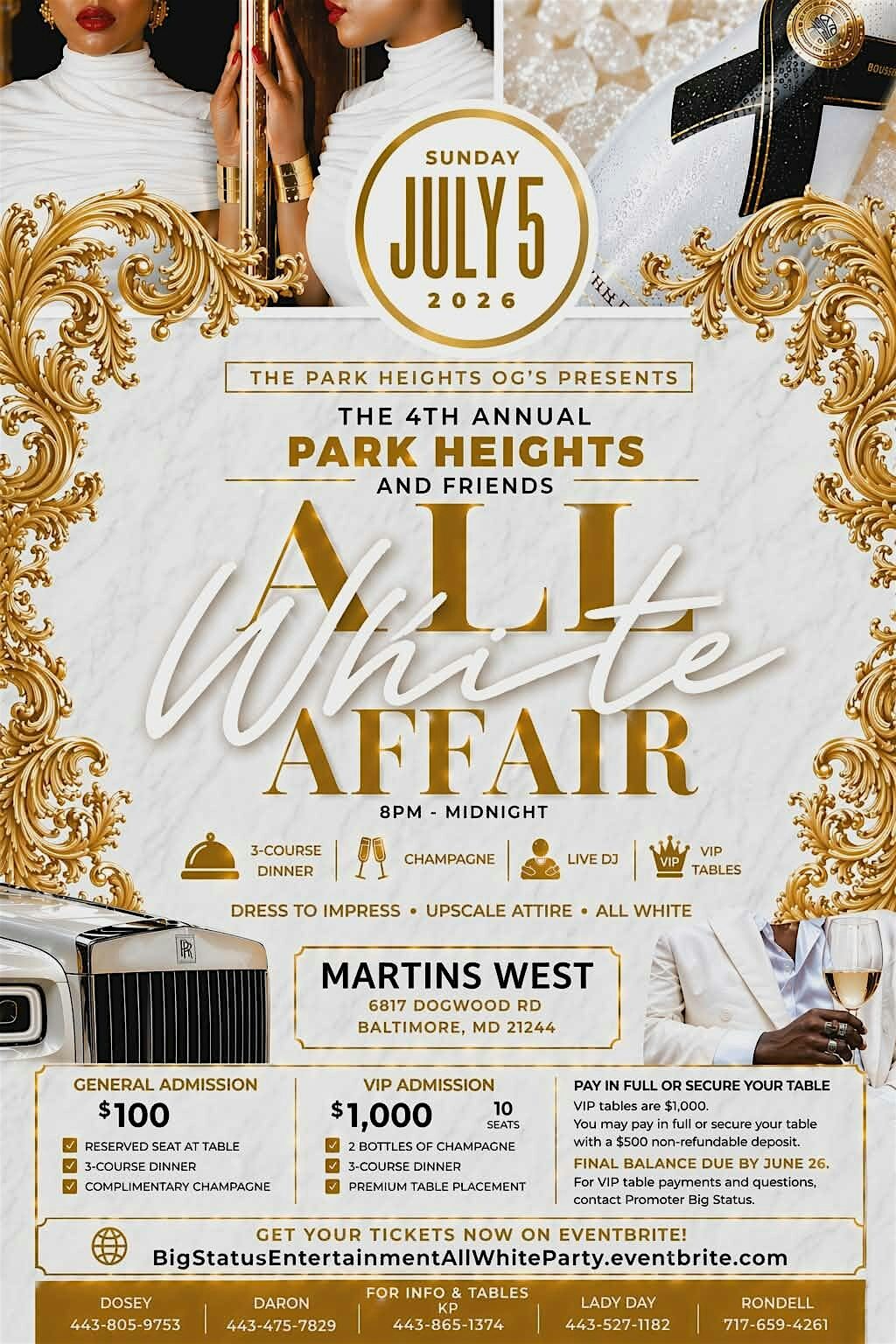 4th Annual All White Park Heights & Friends