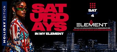Celebrate Independence Day at Saturdays In My Element!