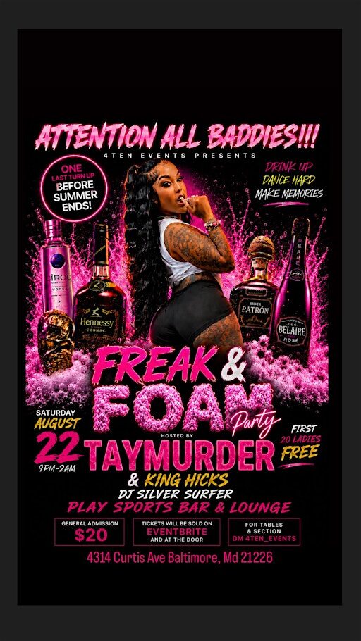 Freak & Foam Party at Play Sports Bar & Lounge