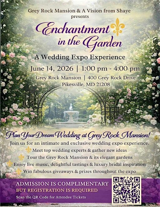 Wedding Enchantment in the Garden at Grey Rock Mansion - Wedding Open House