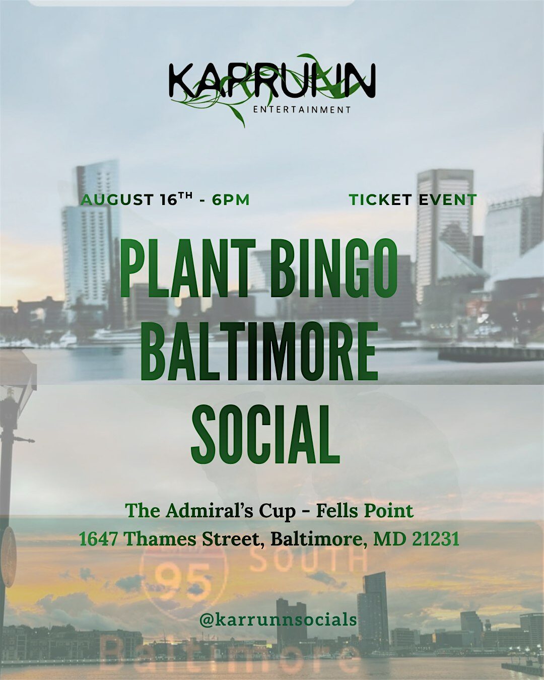 Karrunn Ent. Presents Plant Bingo - Baltimore Social