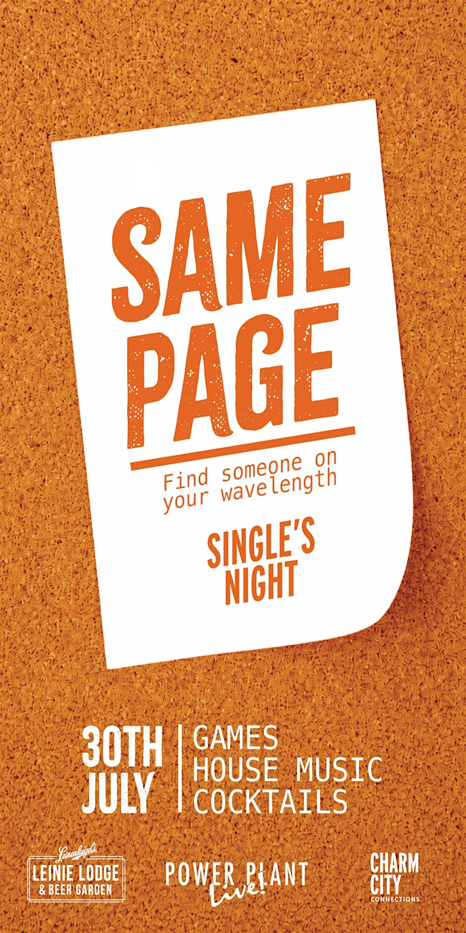 Same Page| Singles Party | Lennie Lodge & Beer Garden