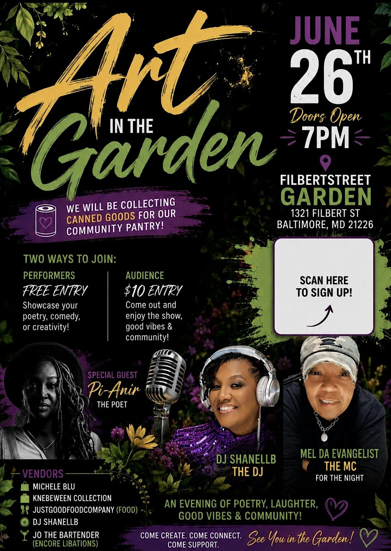 Art in the Garden (Open Mic Night)