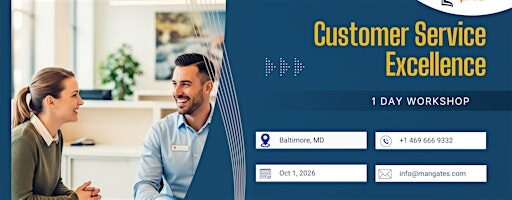 Customer Service Excellence: 1 Day Workshop in Baltimore, MD | Oct 1