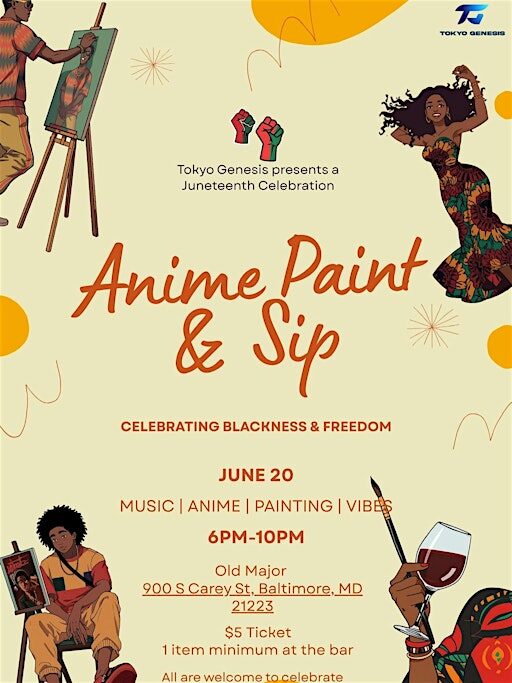 Tokyo Genesis Presents Juneteenth Anime Paint & Sip