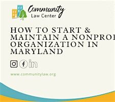 How to Start and  Maintain a Nonprofit Organization in Maryland