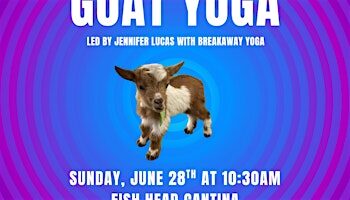 Goat Yoga at Fish Head Cantina & Rockin' Sushi Bar