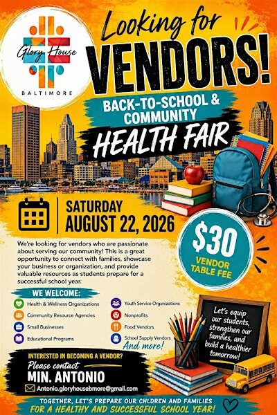 Glory House Baltimore Back to School Health Fair